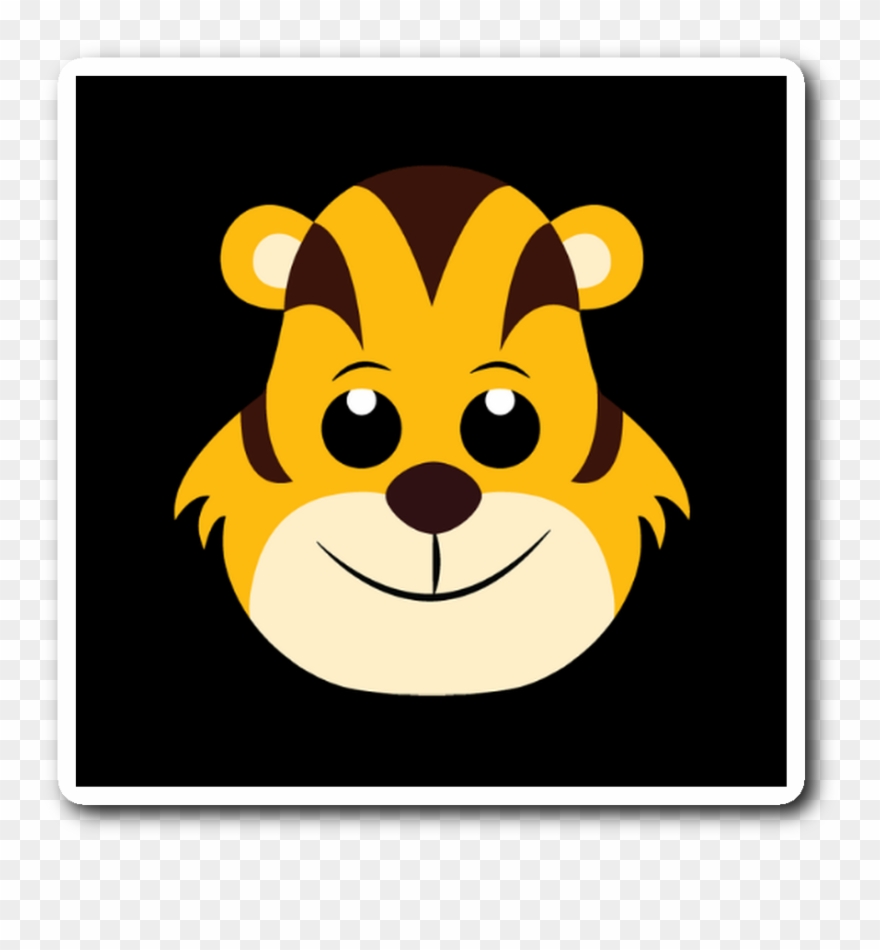 Cute Tiger Sticker - Cartoon Clipart