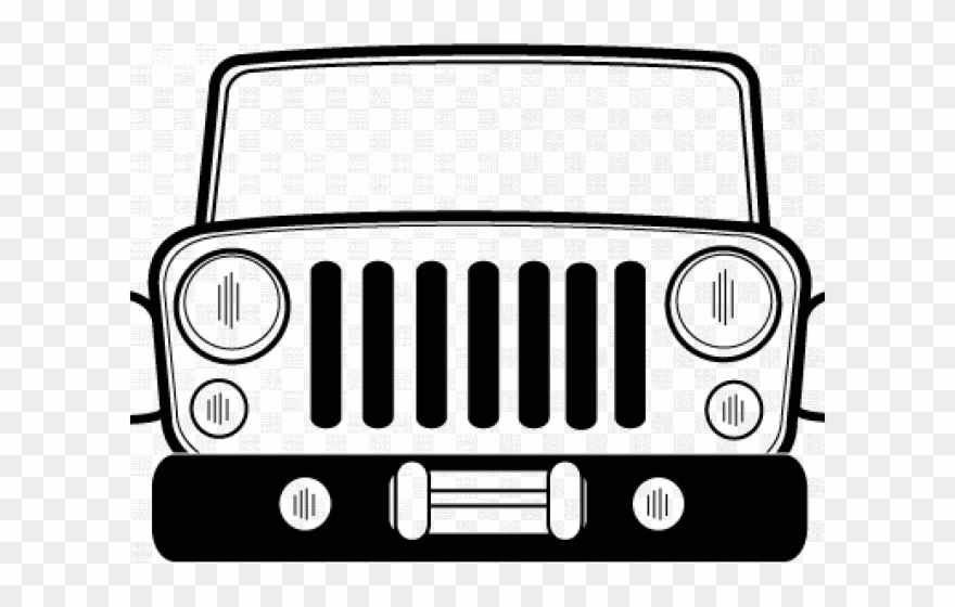 Grill Clipart Jeep Cj - Front Of Jeep Clip Art - Png Download