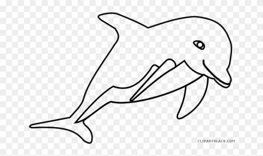 Clipartblack Com Animal Free Black White Images - Gambar Lumba Lumba Hitam Putih - Png Download