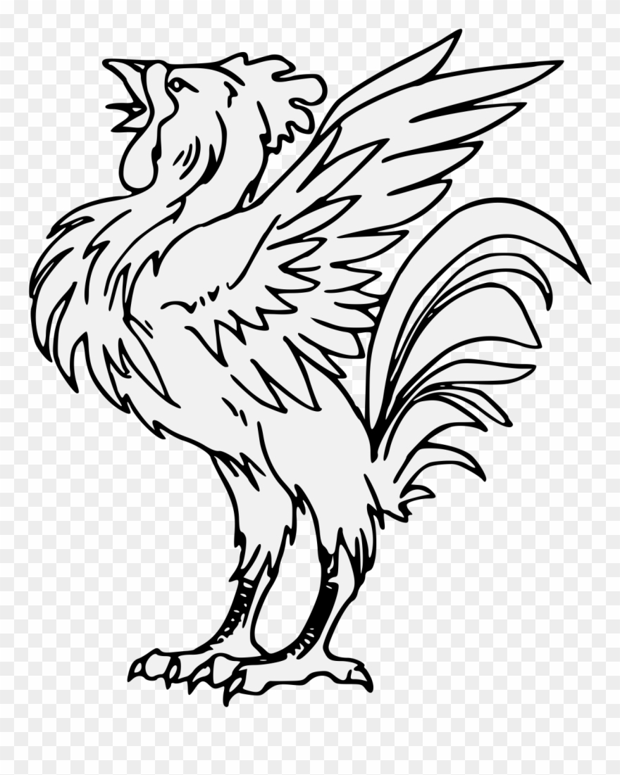 Cock Rising - Rooster Clipart