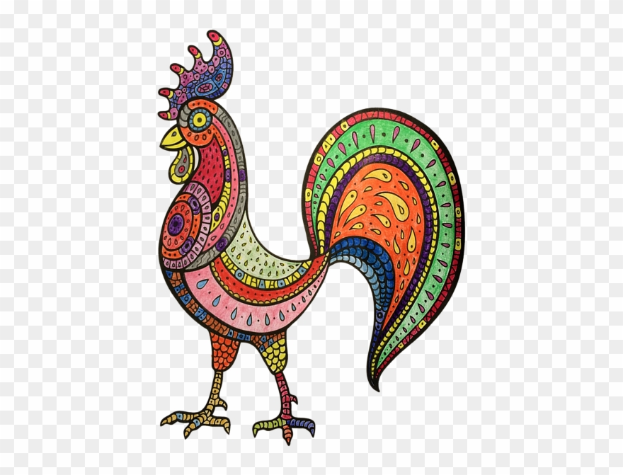 Shower Curtain For Sale By Saba Jaberi - Rooster Mandala Clipart