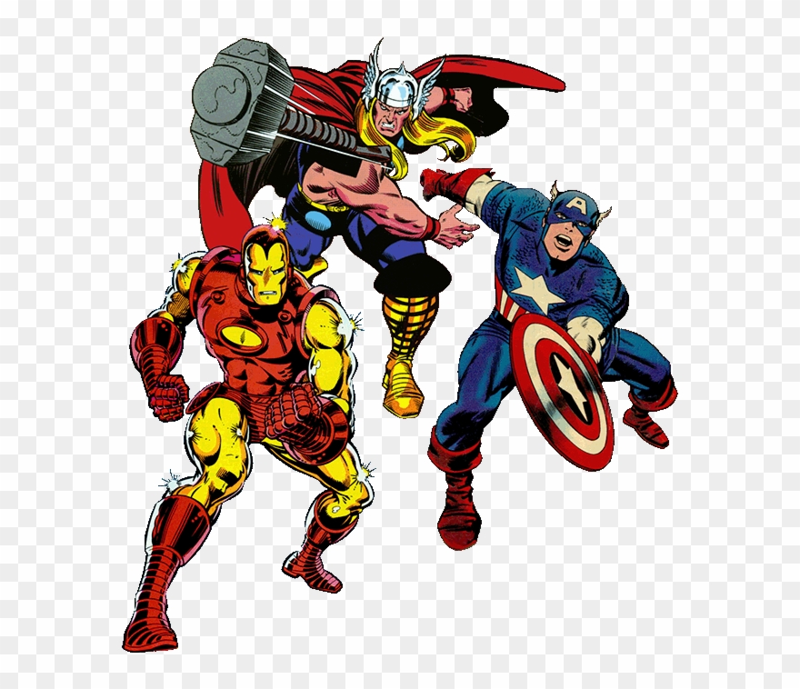 The "big 3" Avengers - Captain America Comic Costume Clipart