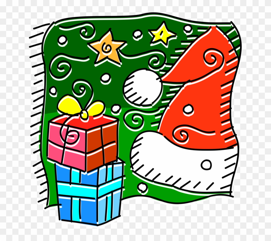 Christmas Gifts With Santa - Gift Clipart