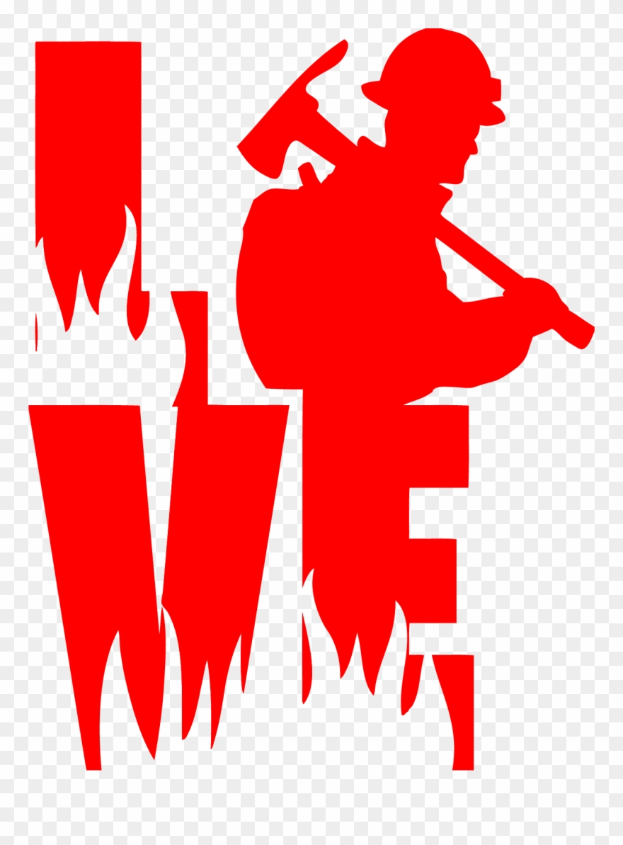 Love A Wildland Fire Fighter Decal For Wildland Firefighter - Firefighter Svg Clipart
