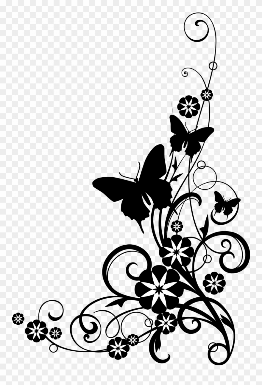 Spring Clipart Black And White Free Download - Black And White Flowers Png Transparent Png