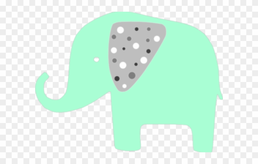 Elephant Clipart Mint - Mint Green Clipart - Png Download