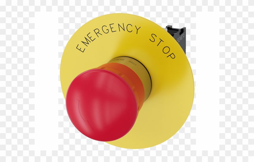 Siemens, Mushroom Push Button, E-stop, Rotate To Unlatch, - 3su1150 1hb20 1cg0 Clipart