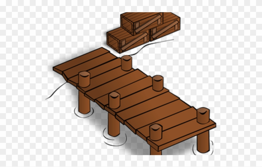 Rope Bridge Clipart Wooden Dock - Wooden Bridge Clip Art - Png Download