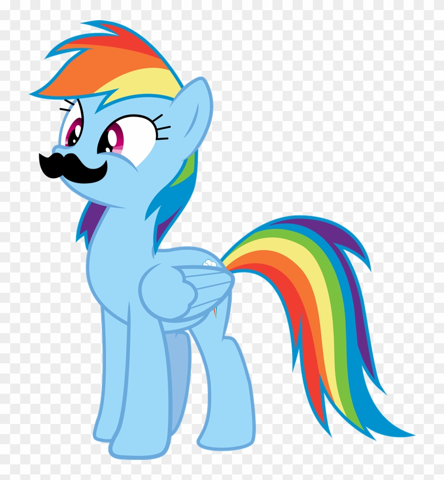 Meme, Mousdash, Moustache, Moustache Edit, Rainbow - My Little Pony Clipart
