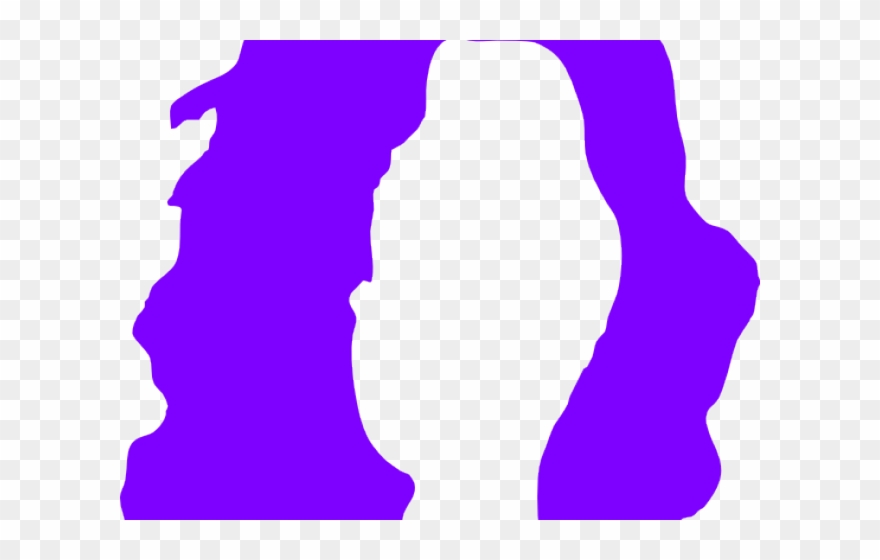 Crazy Clipart Purple Hair - Black And White Wig - Png Download