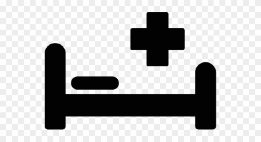 Hospital Clipart Silhouette - Icons Vector Bed Hospital - Png Download