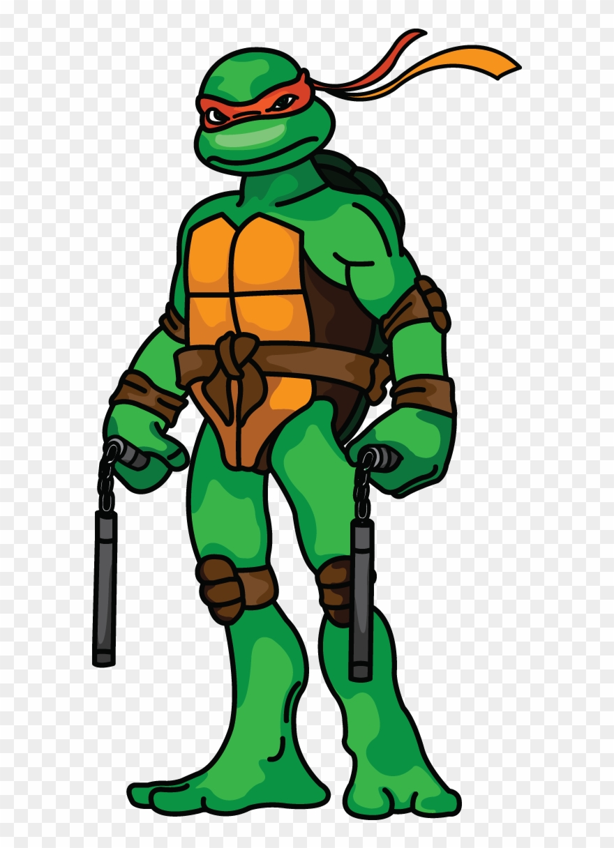 Tmnt Clipart - Michelangelo Ninja Turtle Drawing - Png Download