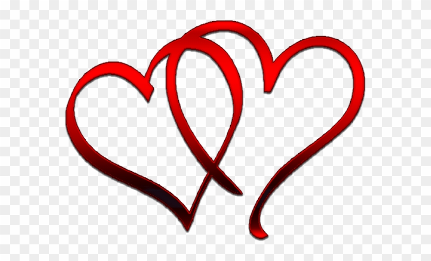 Valentine`s Day Clipart Couple Massage - 2 Hearts With Transparent Background - Png Download