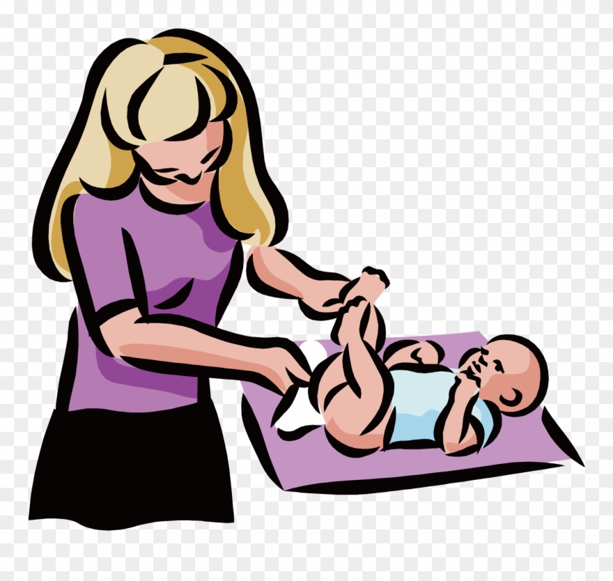 Diaper Infant Child Changing - Diaper Change Clip Art - Png Download