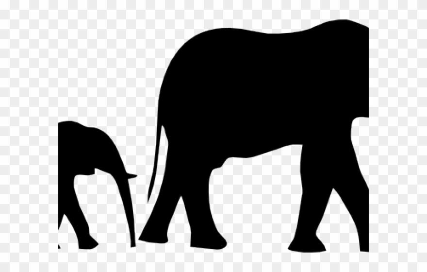 Mother And Baby Clipart Baby Outline - Elephants Mother And Baby Transparent - Png Download