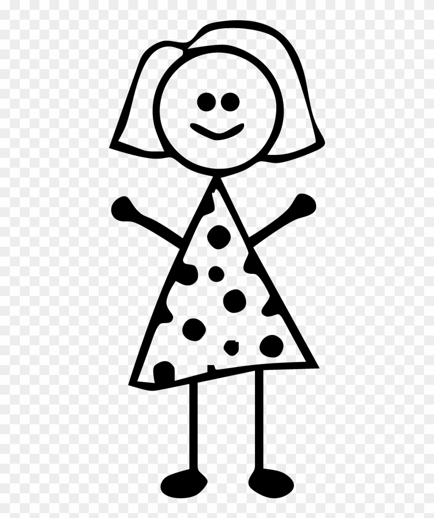 Mom Clipart - Stick Figure Family Of Four - Png Download