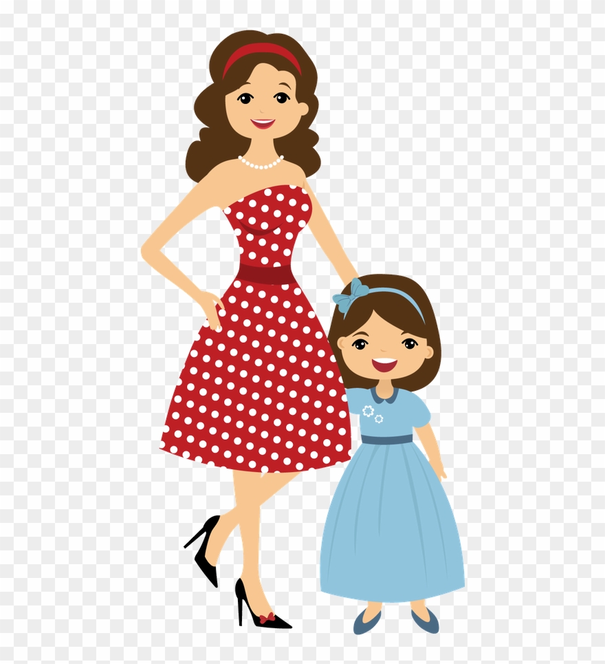 Mães E Filhas - Mom And Daughter Clipart - Png Download