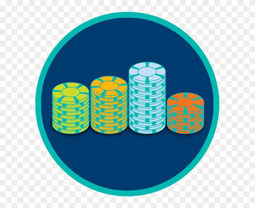 Four Stacks Of Chips In Varying Colours Are Neatly - Color Clipart