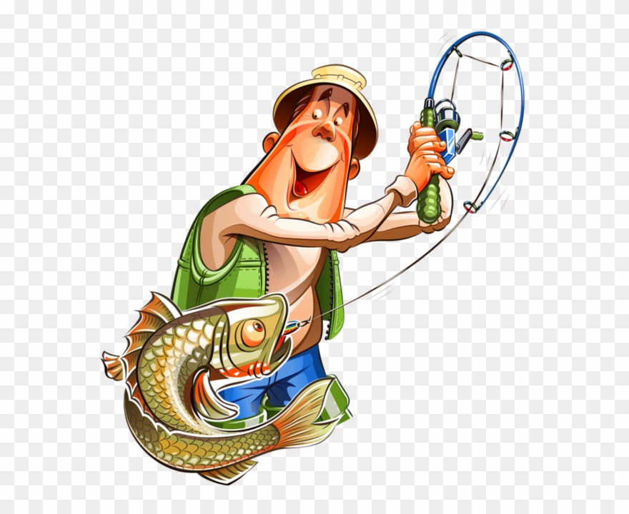 Fish Clipart, Fish Vector, Fishing Humor, Art Impressions, - Fisherman And Mermaid Vector - Png Download