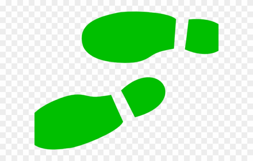 Footprints Clipart Tennis Shoe - Shoe Print Clipart Green - Png Download