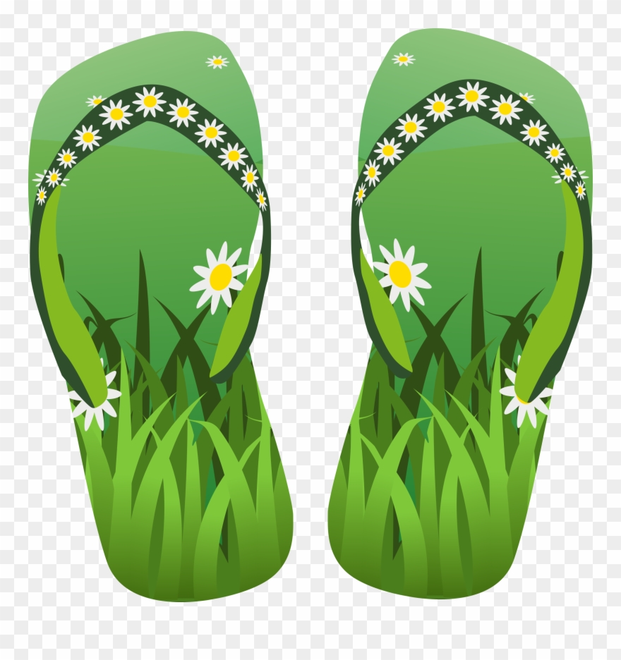 Clipart - Green Flip Flops Clip Art - Png Download