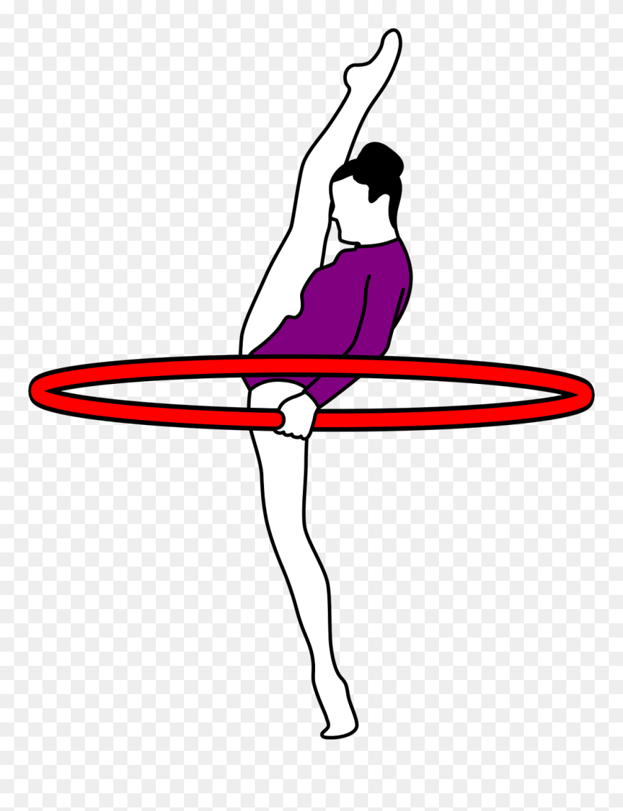 Clipart - Gymnastics Archery - Gymnastics Rhythmic Hoop Icons - Png Download