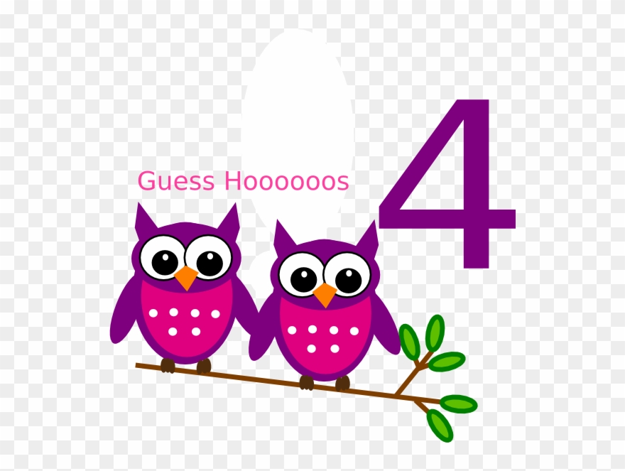 4th Birthday Owl Clip Art - 4th Birthday Logo Clipart - Png Download