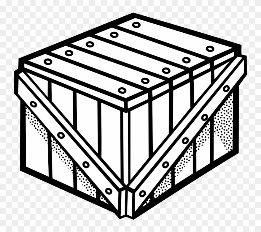 Wooden Box Crate Drawing Line Art - Crate Drawing Png Clipart