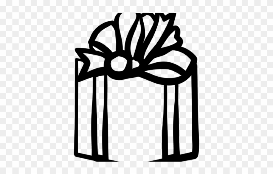 Black And White Gift Box Clipart - Png Download