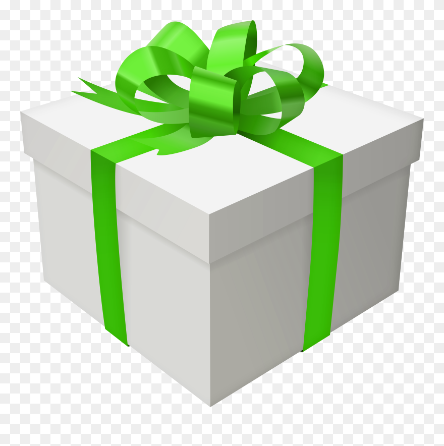 Gift Box With Green Bow Png Clip Art Image - Clip Art Transparent Png