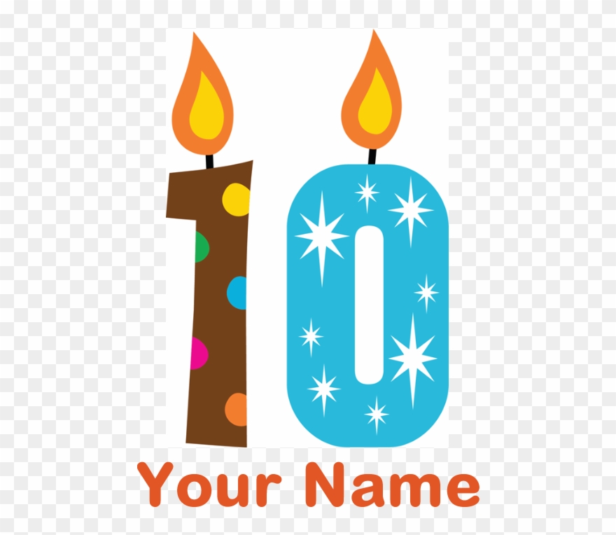 10th Birthday Clip Art 101 Clip Art Male 18th Birthday - Cafepress Custom 10th Birthday Candle 2.25" Button - Png Download