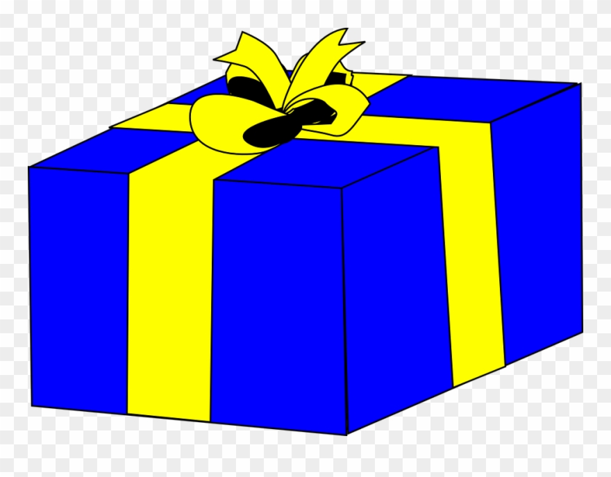 Birthday Present Clipart Blue Gold - Birthday Present Clip Art - Png Download