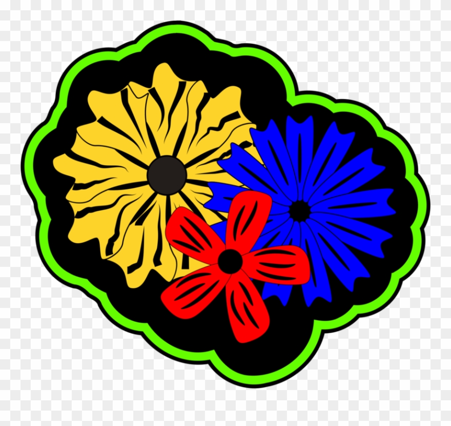 Retro Island Flowers Clip Art - Clip Art - Png Download
