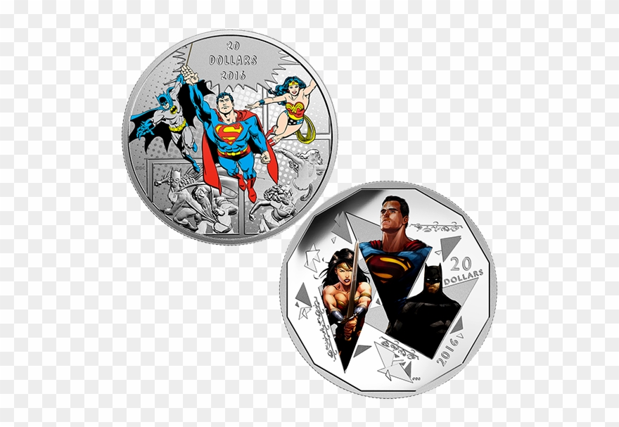 Superheroes 2-coin The Trinity Bundle - 1 Oz 2016 Batman V Superman: Dawn | Royal Canadian Clipart