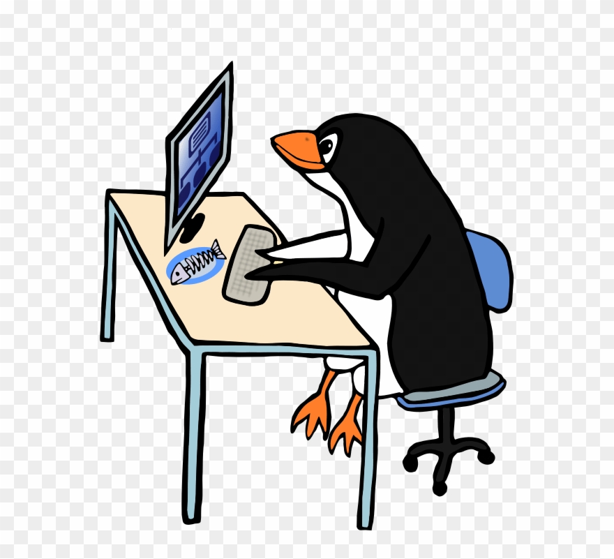 Https - //openclipart - Org Http - //goo - Gl/zvscfc - Cartoon Animal Using Computer - Png Download