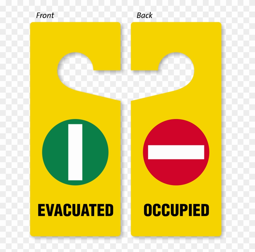 Evacuated Door Hangers Blank Door Hangers Full Potential - Occupied Door Sign Clipart