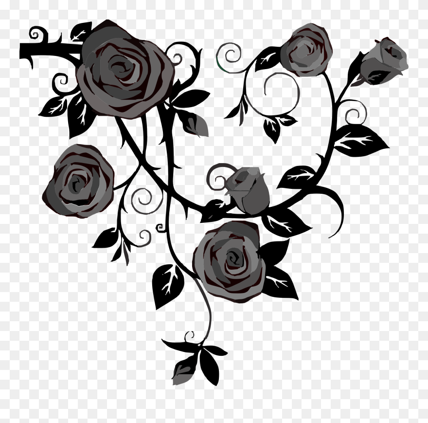 Black Roses Clip Art - Png Download