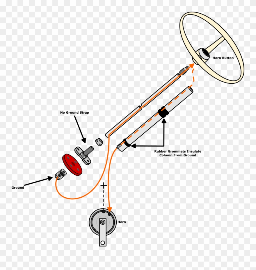 Clip Buttons Wire - Vw Beetle Horn Wiring Diagram 1969 - Png Download