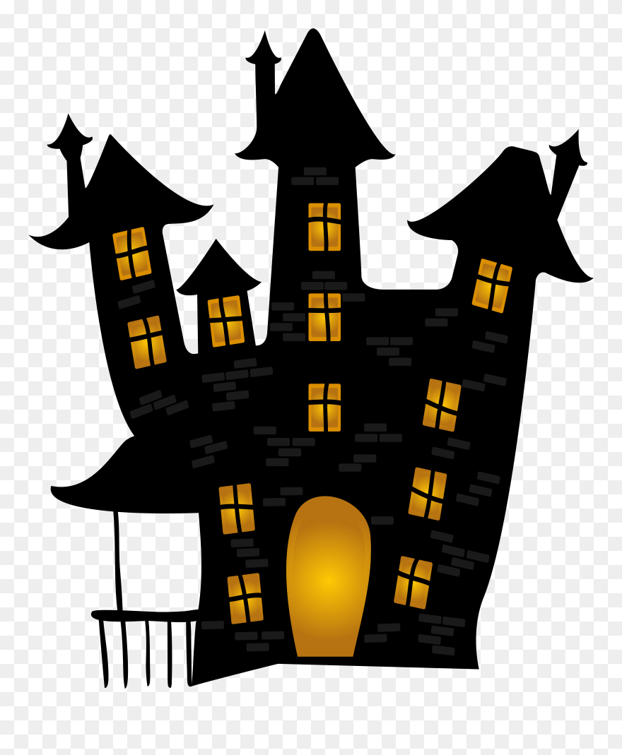 Door Clipart Haunted House - Halloween Haunted House Png Transparent Png
