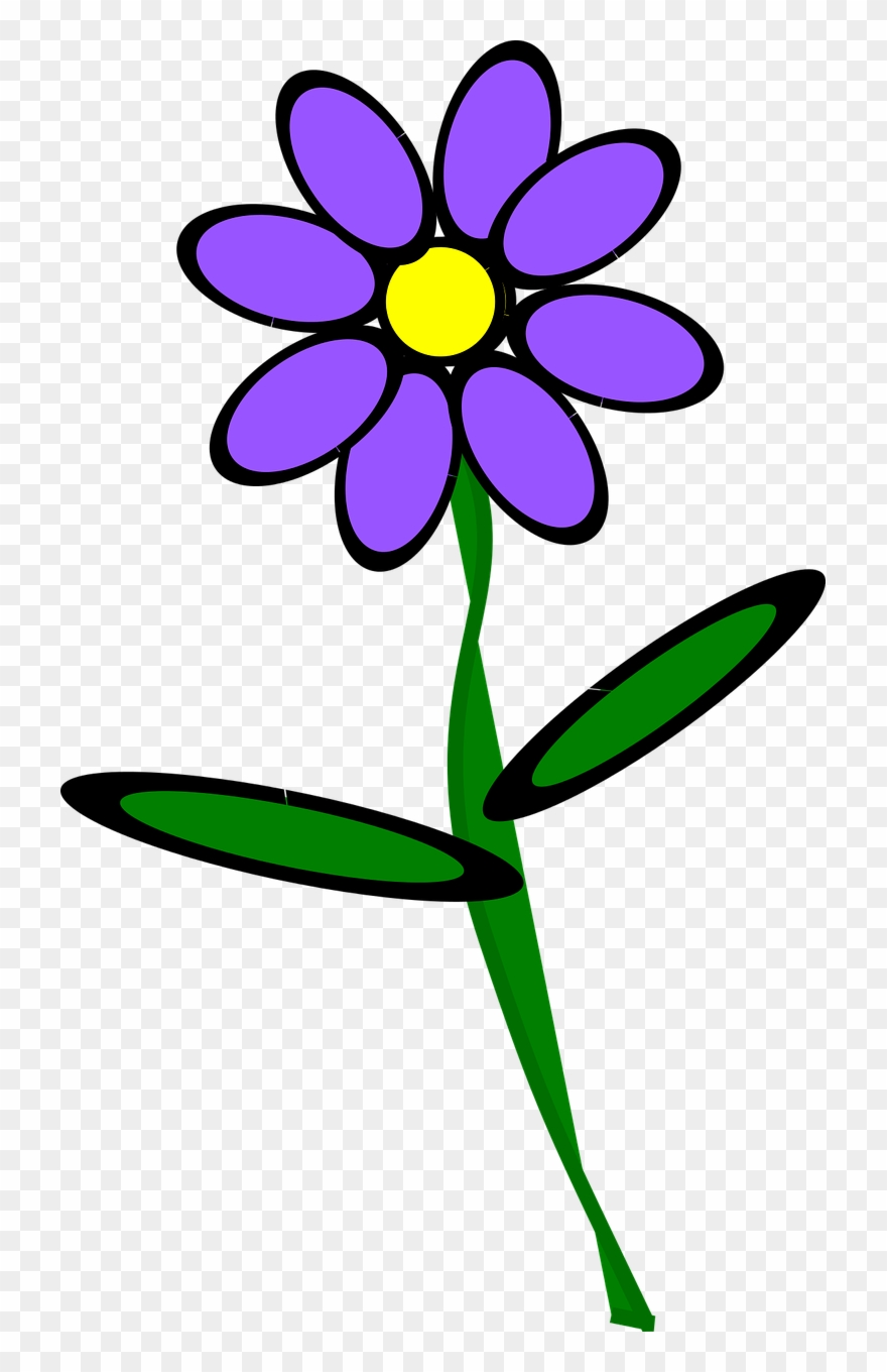 Flower Plant Stem Garden Roses - Flower Stem Graphic Transparent Purple Clipart