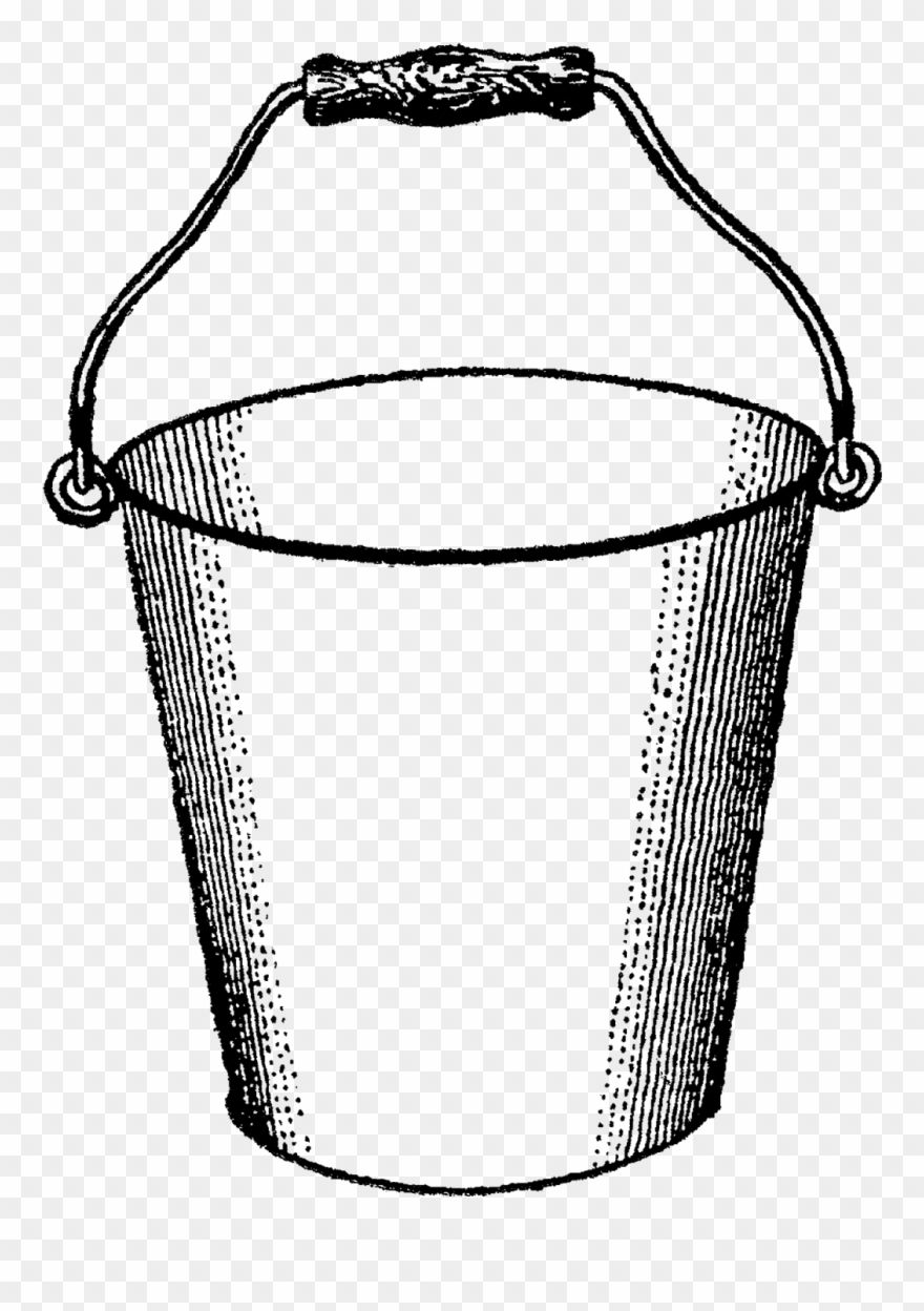 Garden Clipart Pail - Water Bucket Black And White - Png Download