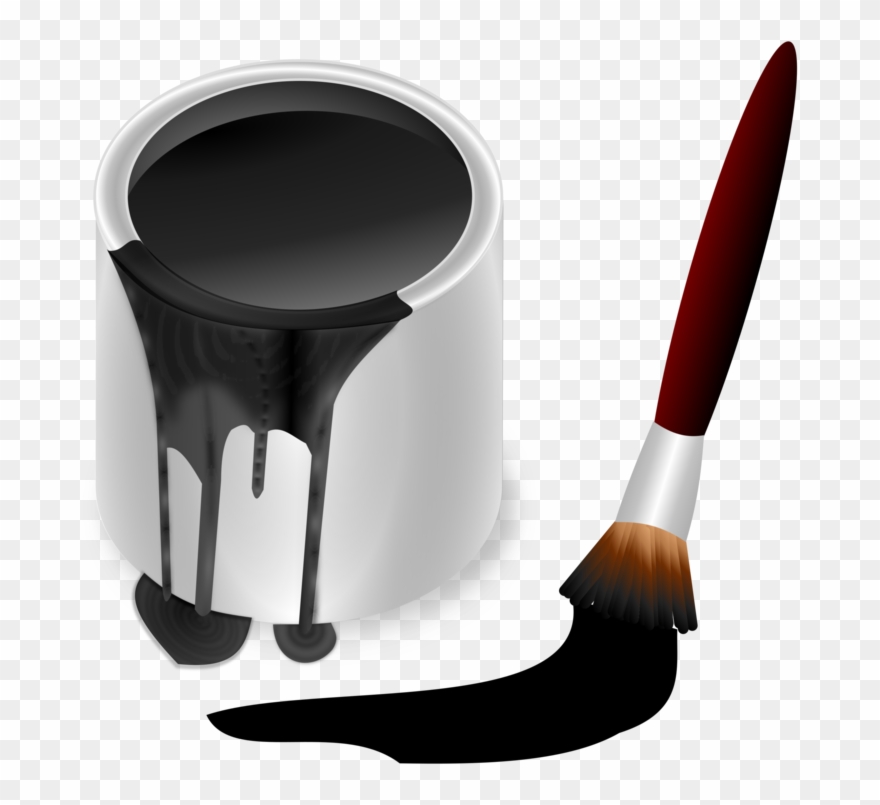 Paintbrush Bucket Painting - Bote De Pintura Negro Clipart
