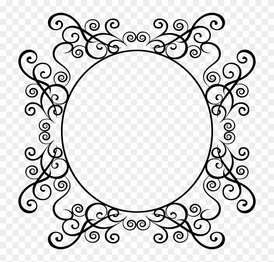 Borders And Frames Picture Frames Decorative Arts Garden - Oval Flourish Frame Png Clipart