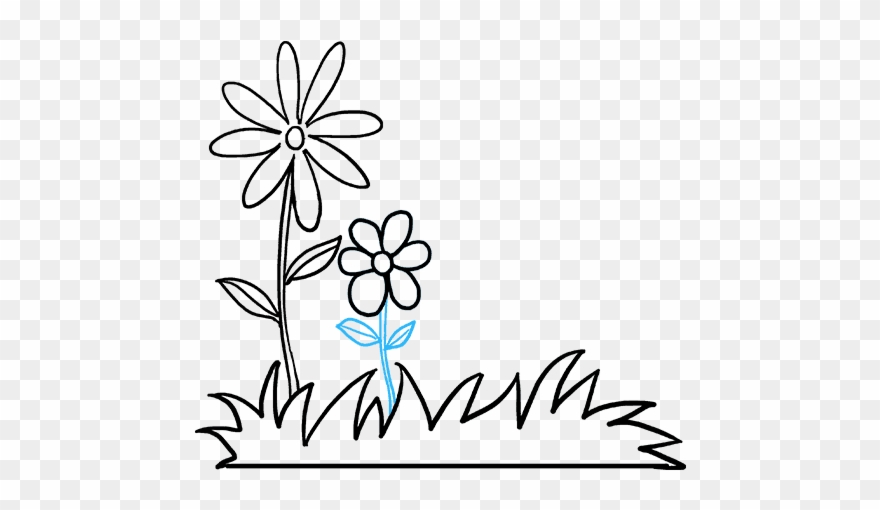 How To Draw Flower Garden - Drawing Clipart