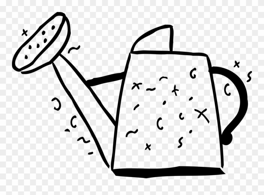 Vector Illustration Of Watering Can Or Watering Pot - Line Art Clipart