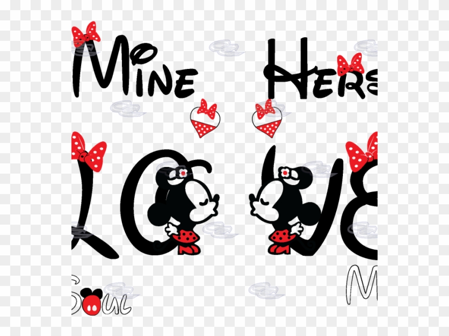 Vector Love Mickey Clipart Minnie Mouse Mickey Mouse - I'm His Minnie Or I'm Her Mickey Wedding Honeymoon - Png Download