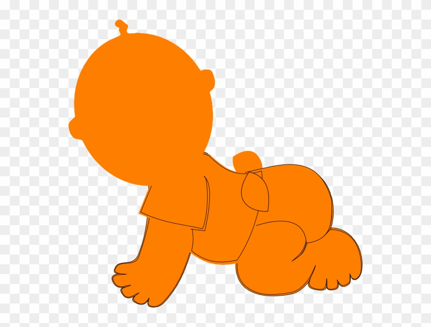 Baby Clip Art - Orange Baby Clipart - Png Download