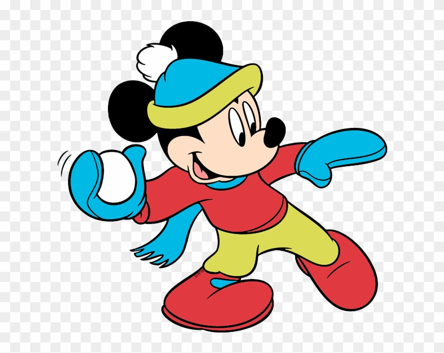 Mickey Wearing Winter Scarf Mickey Mouse Snowman Mickey - Mickey Mouse Good Morning Gif Clipart