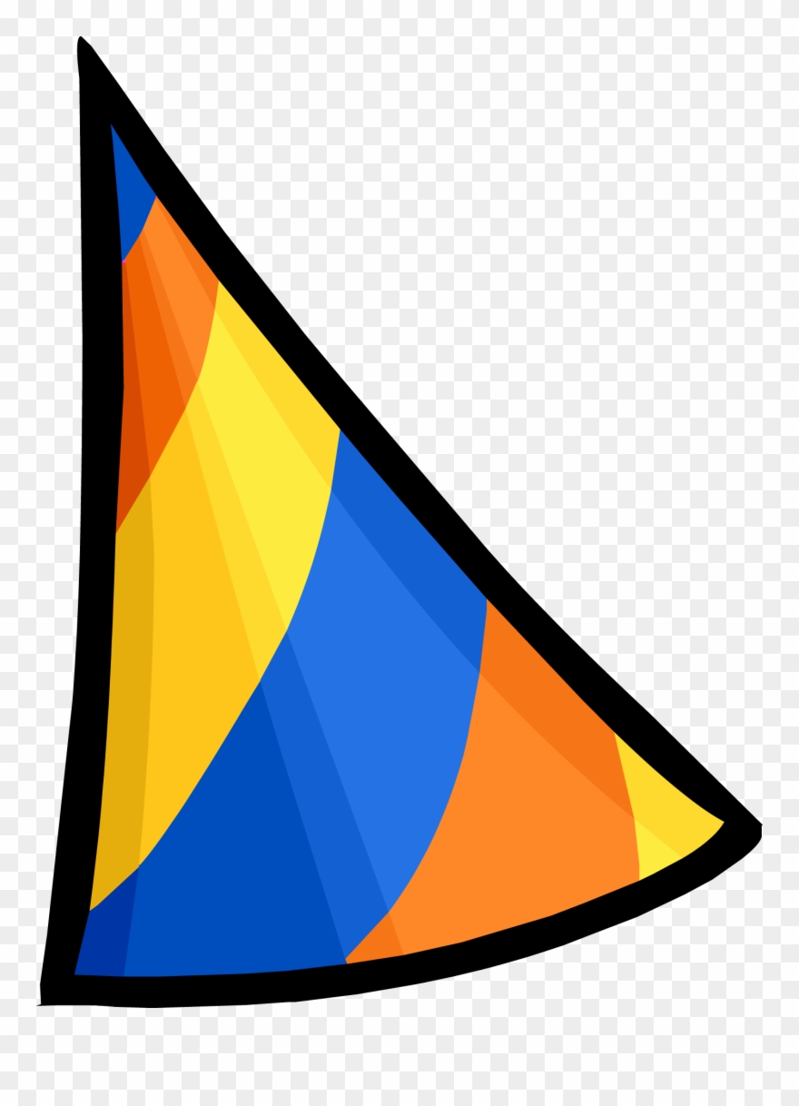 Birthday Hat Clipart Striped - 3rd Anniversary Hat Club Penguin - Png Download