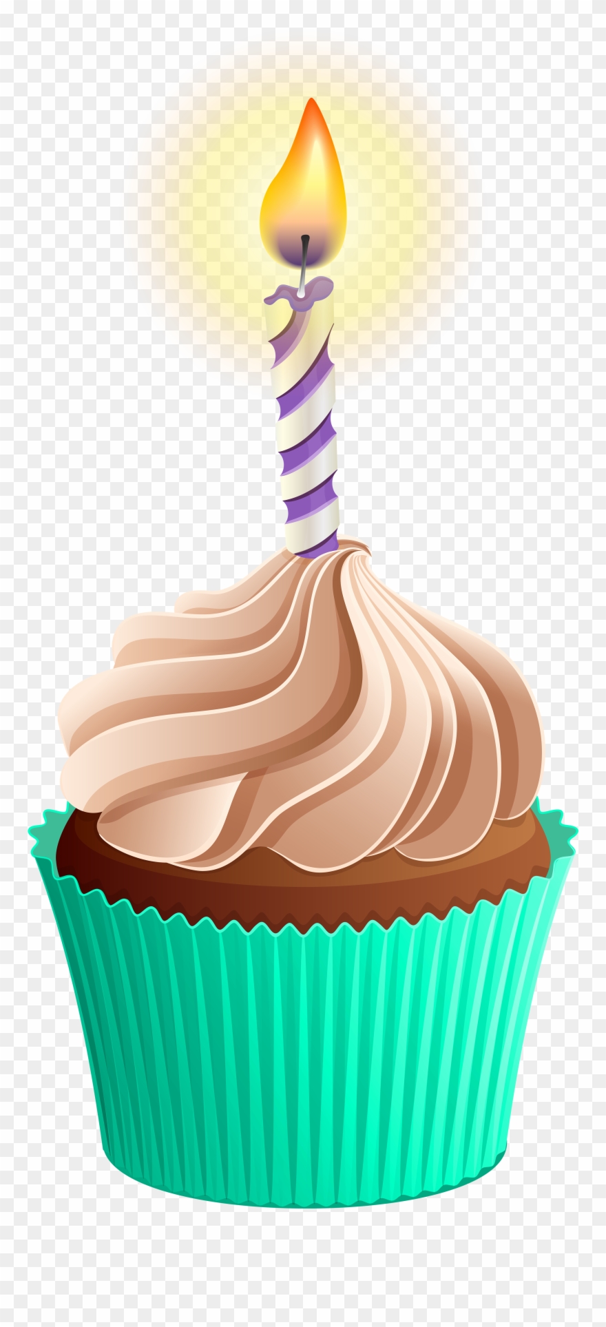 Cupcake With Candle Clipart Png Download (216454) PinClipart